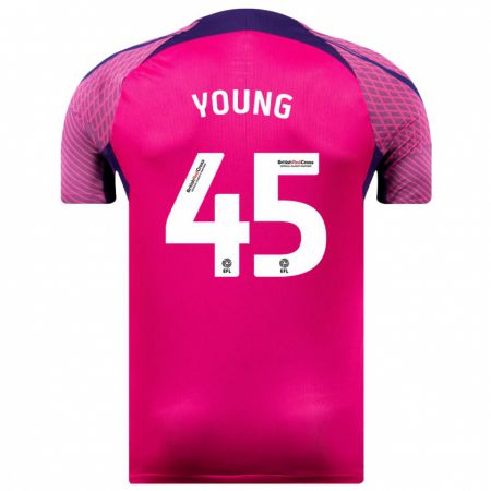Kandiny Mujer Camiseta Matthew Young #45 Morado 2ª Equipación 2023/24 La Camisa Chile