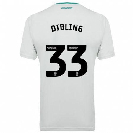 Kandiny Mujer Camiseta Tyler Dibling #33 Blanco 2ª Equipación 2023/24 La Camisa Chile