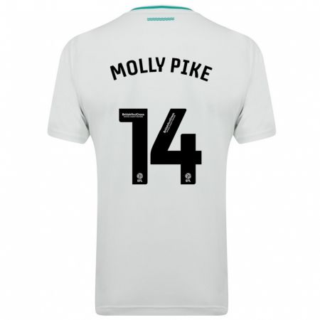 Kandiny Mujer Camiseta Molly Pike #14 Blanco 2ª Equipación 2023/24 La Camisa Chile