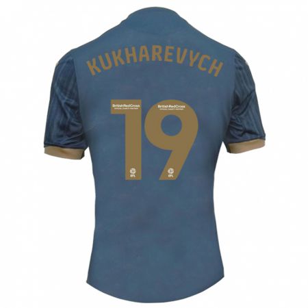 Kandiny Mujer Camiseta Mykola Kukharevych #19 Verde Azulado Oscuro 2ª Equipación 2023/24 La Camisa Chile