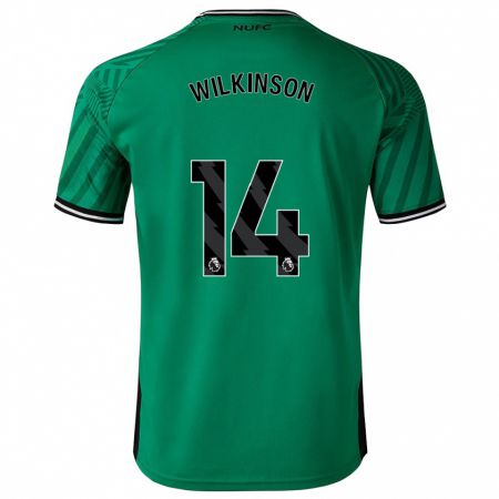 Kandiny Mujer Camiseta Sharna Wilkinson #14 Verde 2ª Equipación 2023/24 La Camisa Chile