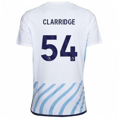 Kandiny Mujer Camiseta James Clarridge #54 Blanco Azul 2ª Equipación 2023/24 La Camisa Chile