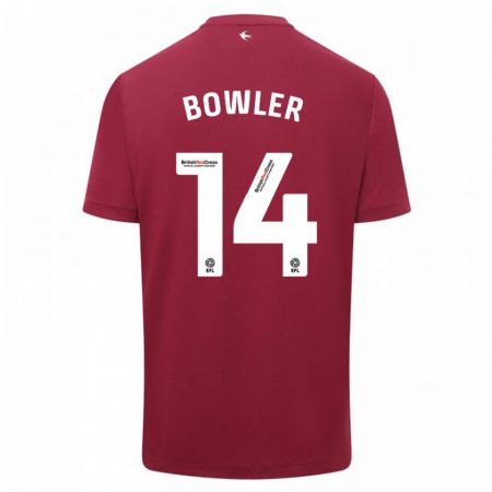 Kandiny Mujer Camiseta Josh Bowler #14 Rojo 2ª Equipación 2023/24 La Camisa Chile