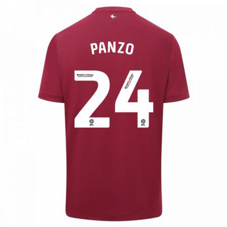 Kandiny Mujer Camiseta Jonathan Panzo #24 Rojo 2ª Equipación 2023/24 La Camisa Chile