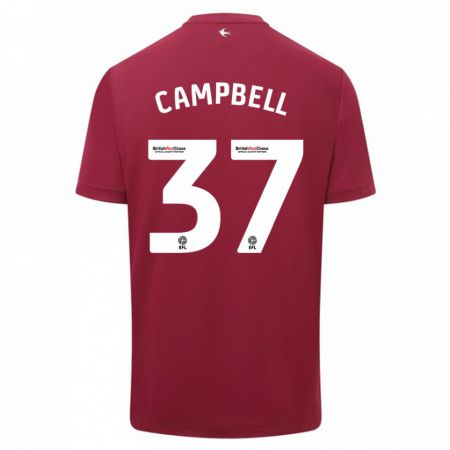 Kandiny Mujer Camiseta Vontae Daley-Campbell #37 Rojo 2ª Equipación 2023/24 La Camisa Chile