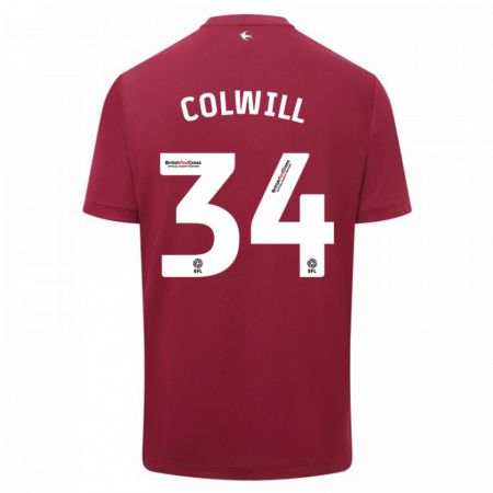 Kandiny Mujer Camiseta Joel Colwill #34 Rojo 2ª Equipación 2023/24 La Camisa Chile