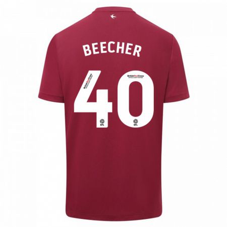 Kandiny Mujer Camiseta Josh Beecher #40 Rojo 2ª Equipación 2023/24 La Camisa Chile