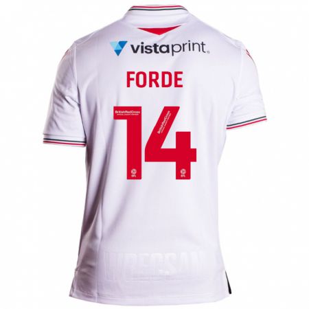 Kandiny Mujer Camiseta Anthony Forde #14 Blanco 2ª Equipación 2023/24 La Camisa Chile