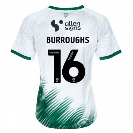 Kandiny Mujer Camiseta Jack Burroughs #16 Blanco 2ª Equipación 2023/24 La Camisa Chile