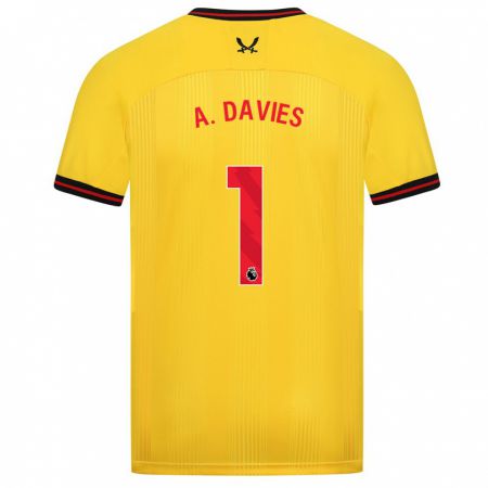 Kandiny Mujer Camiseta Adam Davies #1 Amarillo 2ª Equipación 2023/24 La Camisa Chile
