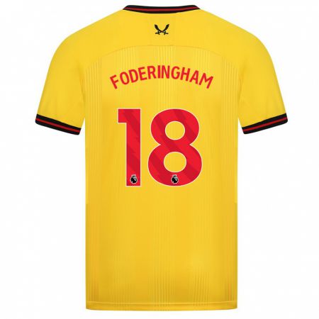 Kandiny Mujer Camiseta Wes Foderingham #18 Amarillo 2ª Equipación 2023/24 La Camisa Chile