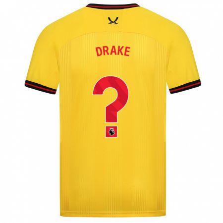Kandiny Mujer Camiseta Ben Drake #0 Amarillo 2ª Equipación 2023/24 La Camisa Chile