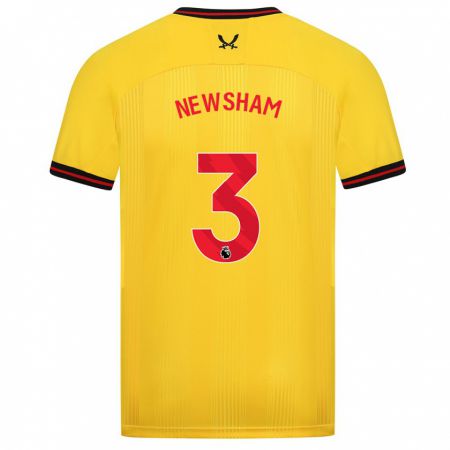 Kandiny Mujer Camiseta Charlotte Newsham #3 Amarillo 2ª Equipación 2023/24 La Camisa Chile