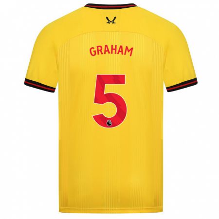 Kandiny Mujer Camiseta Molly Graham #5 Amarillo 2ª Equipación 2023/24 La Camisa Chile