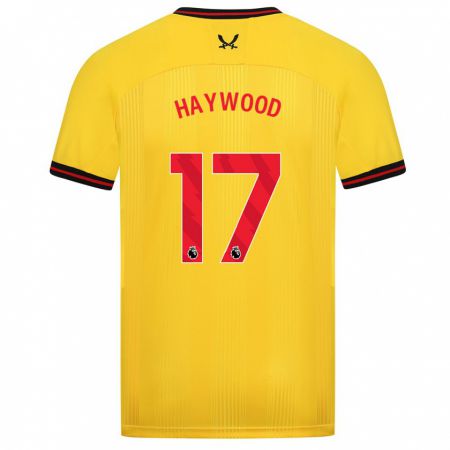 Kandiny Mujer Camiseta Sophie Haywood #17 Amarillo 2ª Equipación 2023/24 La Camisa Chile
