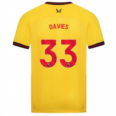 Kandiny Mujer Camiseta Bethan Davies #33 Amarillo 2ª Equipación 2023/24 La Camisa Chile