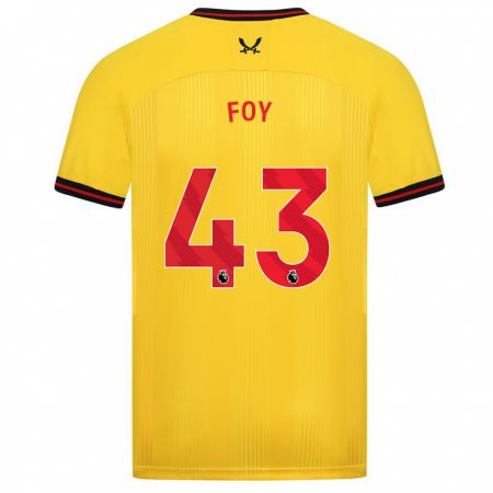 Kandiny Mujer Camiseta Gus Foy #43 Amarillo 2ª Equipación 2023/24 La Camisa Chile