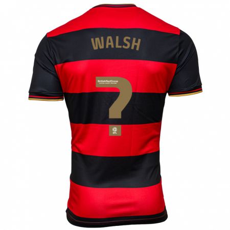 Kandiny Mujer Camiseta Joe Walsh #0 Negro Rojo 2ª Equipación 2023/24 La Camisa Chile