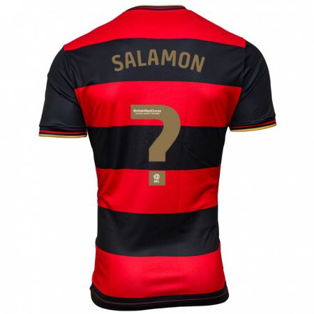 Kandiny Mujer Camiseta Matteo Salamon #0 Negro Rojo 2ª Equipación 2023/24 La Camisa Chile