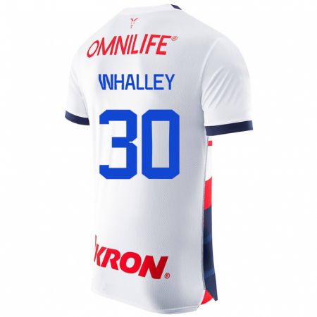 Kandiny Mujer Camiseta Óscar Whalley #30 Blanco 2ª Equipación 2023/24 La Camisa Chile