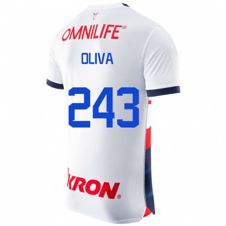 Kandiny Mujer Camiseta Diego Oliva #243 Blanco 2ª Equipación 2023/24 La Camisa Chile