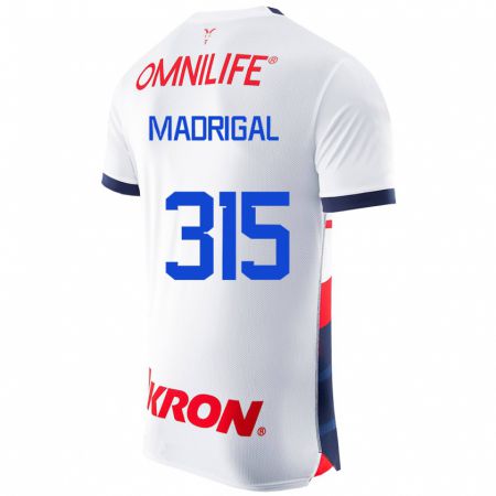Kandiny Mujer Camiseta David Madrigal #315 Blanco 2ª Equipación 2023/24 La Camisa Chile