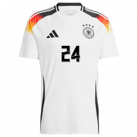 Kandiny Niño Camiseta Alemania Robin Koch #24 Blanco 1ª Equipación 24-26 La Camisa Chile