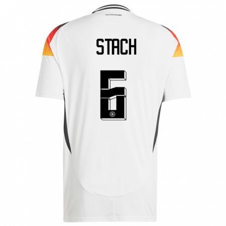 Kandiny Niño Camiseta Alemania Anton Stach #6 Blanco 1ª Equipación 24-26 La Camisa Chile