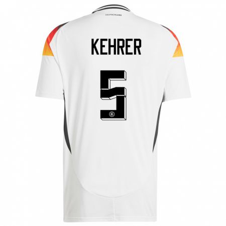 Kandiny Niño Camiseta Alemania Thilo Kehrer #5 Blanco 1ª Equipación 24-26 La Camisa Chile