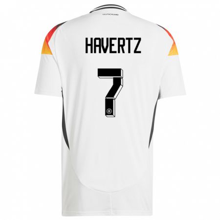 Kandiny Niño Camiseta Alemania Kai Havertz #7 Blanco 1ª Equipación 24-26 La Camisa Chile