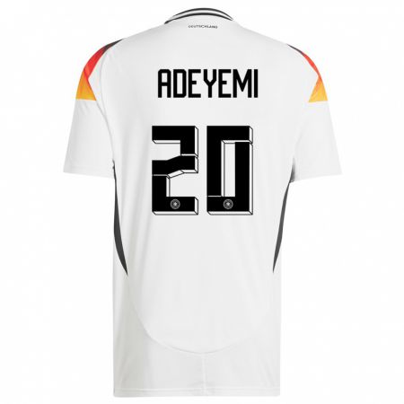 Kandiny Niño Camiseta Alemania Karim Adeyemi #20 Blanco 1ª Equipación 24-26 La Camisa Chile