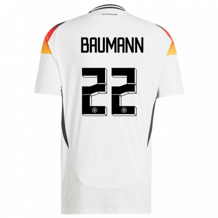 Kandiny Niño Camiseta Alemania Oliver Baumann #22 Blanco 1ª Equipación 24-26 La Camisa Chile