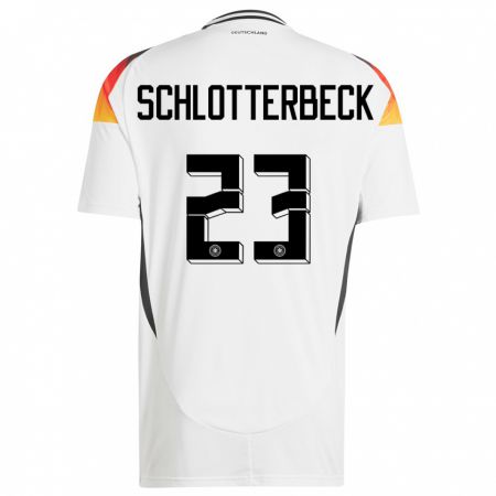 Kandiny Niño Camiseta Alemania Nico Schlotterbeck #23 Blanco 1ª Equipación 24-26 La Camisa Chile