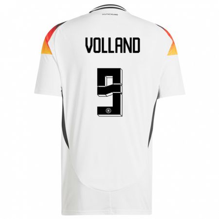 Kandiny Niño Camiseta Alemania Kevin Volland #9 Blanco 1ª Equipación 24-26 La Camisa Chile