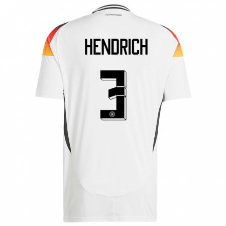 Kandiny Niño Camiseta Alemania Kathrin Hendrich #3 Blanco 1ª Equipación 24-26 La Camisa Chile