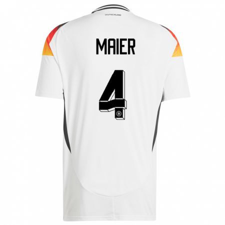 Kandiny Niño Camiseta Alemania Leonie Maier #4 Blanco 1ª Equipación 24-26 La Camisa Chile