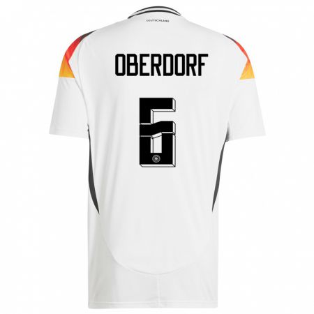 Kandiny Niño Camiseta Alemania Lena Oberdorf #6 Blanco 1ª Equipación 24-26 La Camisa Chile