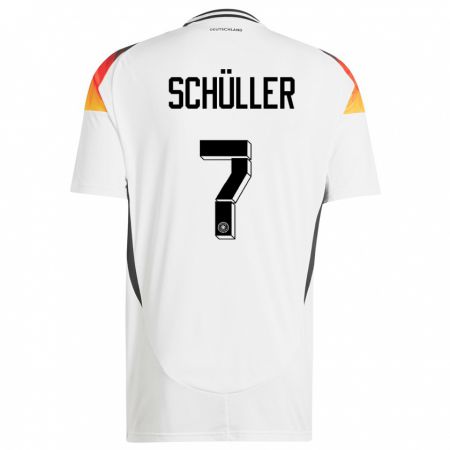 Kandiny Niño Camiseta Alemania Lea Schuller #7 Blanco 1ª Equipación 24-26 La Camisa Chile