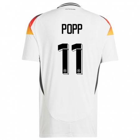 Kandiny Niño Camiseta Alemania Alexandra Popp #11 Blanco 1ª Equipación 24-26 La Camisa Chile