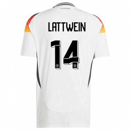 Kandiny Niño Camiseta Alemania Lena Lattwein #14 Blanco 1ª Equipación 24-26 La Camisa Chile