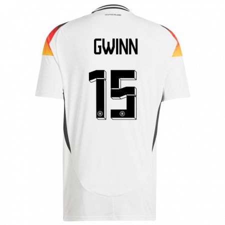 Kandiny Niño Camiseta Alemania Giulia Gwinn #15 Blanco 1ª Equipación 24-26 La Camisa Chile