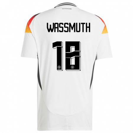 Kandiny Niño Camiseta Alemania Tabea Wabmuth #18 Blanco 1ª Equipación 24-26 La Camisa Chile