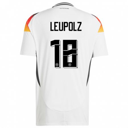 Kandiny Niño Camiseta Alemania Melanie Leupolz #18 Blanco 1ª Equipación 24-26 La Camisa Chile