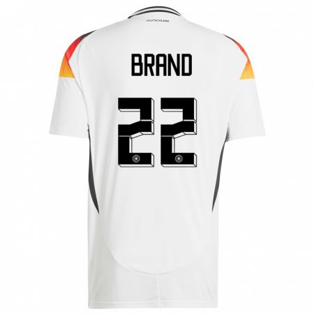Kandiny Niño Camiseta Alemania Jule Brand #22 Blanco 1ª Equipación 24-26 La Camisa Chile