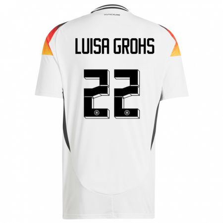 Kandiny Niño Camiseta Alemania Maria Luisa Grohs #22 Blanco 1ª Equipación 24-26 La Camisa Chile