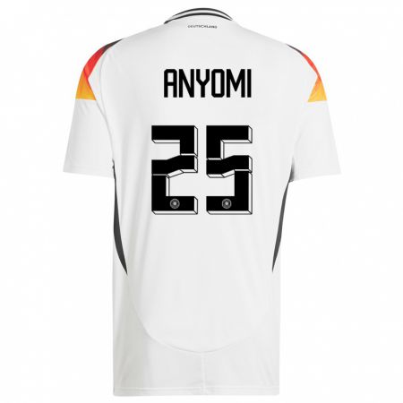 Kandiny Niño Camiseta Alemania Nicole Anyomi #25 Blanco 1ª Equipación 24-26 La Camisa Chile