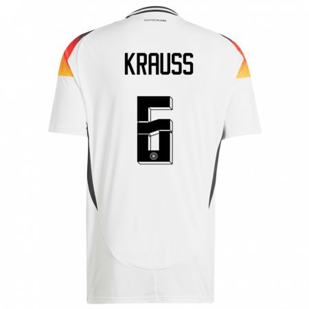 Kandiny Niño Camiseta Alemania Tom Kraub #6 Blanco 1ª Equipación 24-26 La Camisa Chile