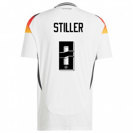Kandiny Niño Camiseta Alemania Angelo Stiller #8 Blanco 1ª Equipación 24-26 La Camisa Chile
