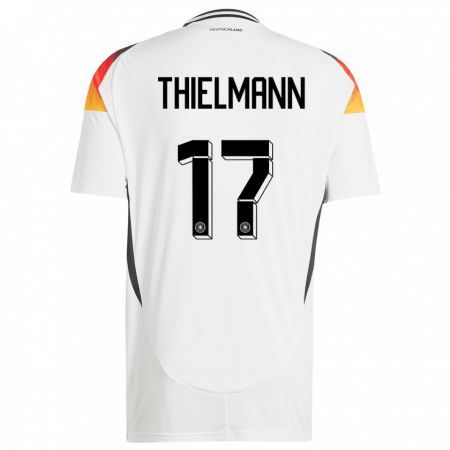 Kandiny Niño Camiseta Alemania Jan Thielmann #17 Blanco 1ª Equipación 24-26 La Camisa Chile