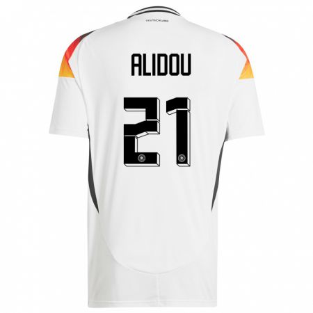 Kandiny Niño Camiseta Alemania Faride Alidou #21 Blanco 1ª Equipación 24-26 La Camisa Chile